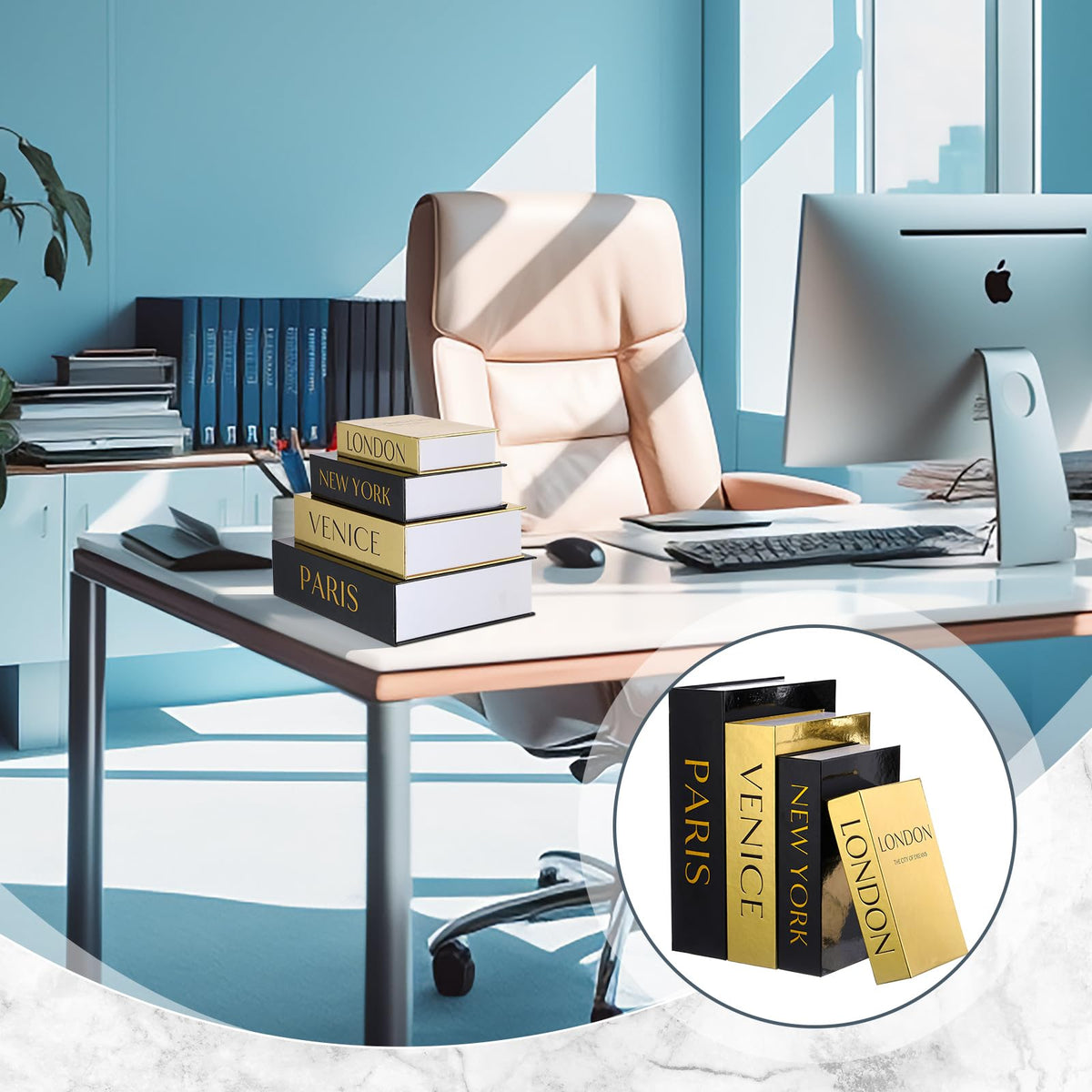 Sabary set of 4 decorative books elevates shelves and coffee tables