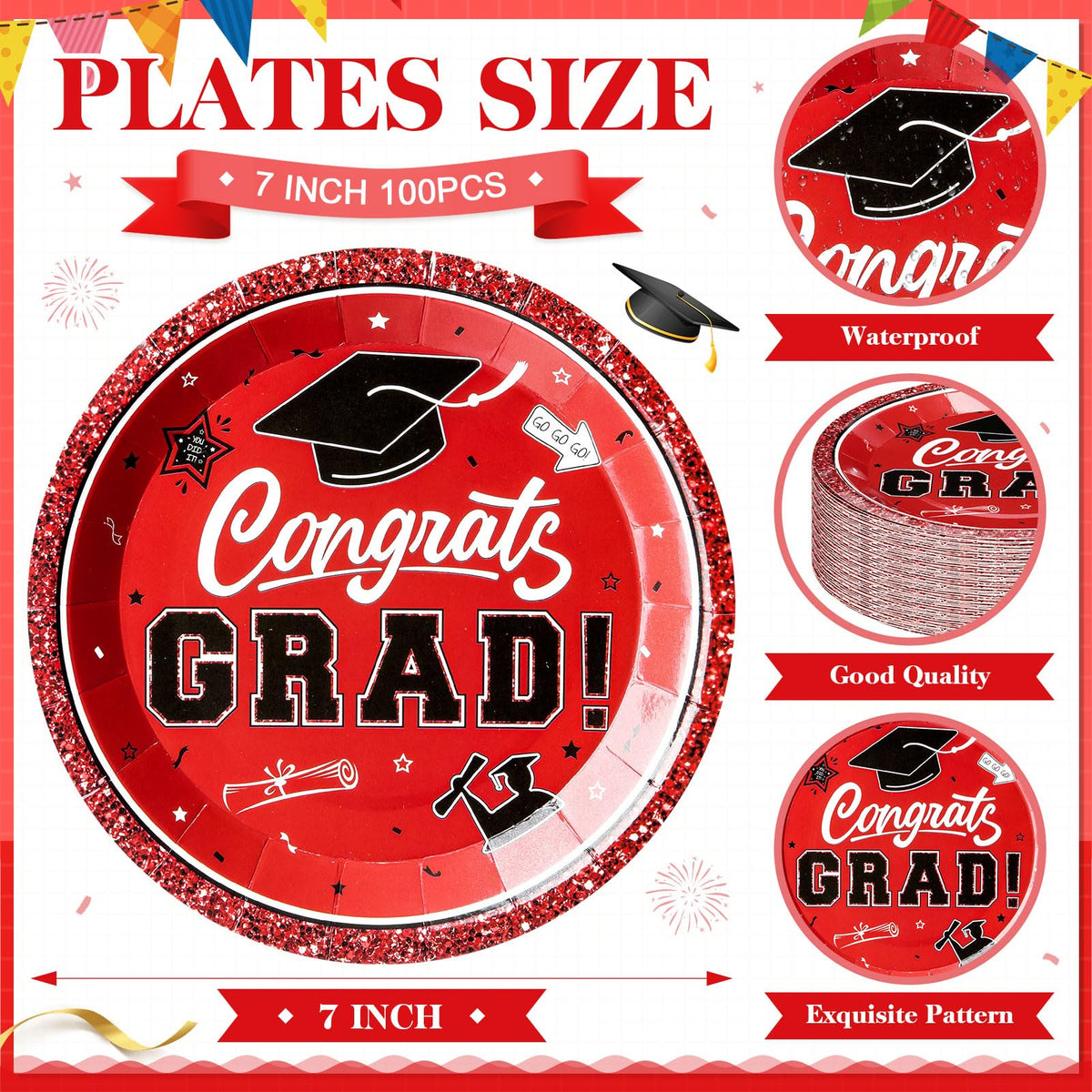 Sabary graduation pattern design on disposable plates for quick cleanup