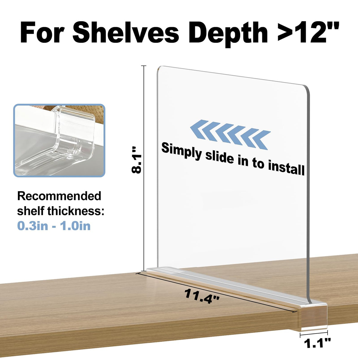 Clear acrylic dividers by Saccik offer visibility and quick item access.