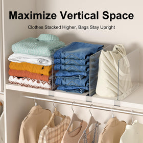 Saccik vertical storage keeps wallets upright and stacks stable.