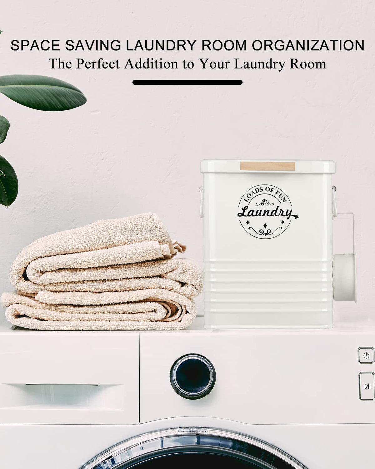 SACREDDAY metal laundry dispenser with scoop blends farmhouse style and practical function