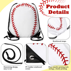 Sadnyy baseball drawstring bag open-capacity view highlighting roomy space for small gear