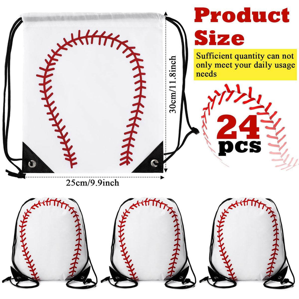 Sadnyy baseball drawstring bag side closure showing easy cinch for quick access