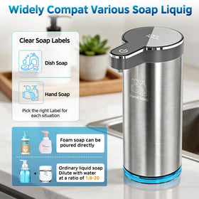 Saertiloki touchless foaming dispenser in kitchen enhances convenience and cleanliness.