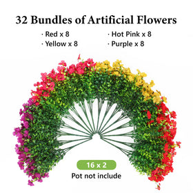 SAEUYVB hot-pink outdoor bouquet with violets and eucalyptus for vibrant patio styling