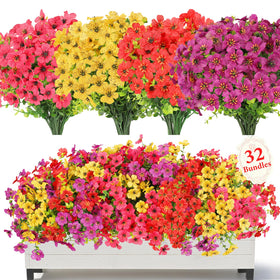 SAEUYVB red outdoor flowers with violets and eucalyptus for year-round porch decor