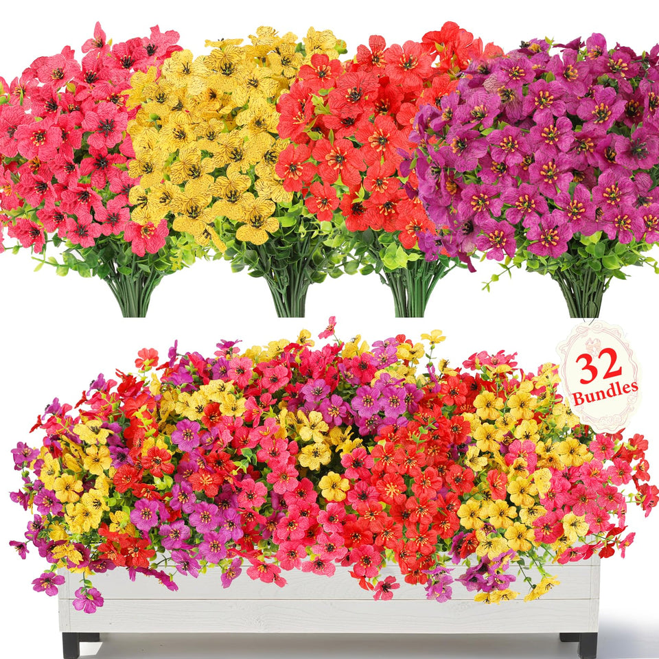 SAEUYVB red outdoor flowers with violets and eucalyptus for year-round porch decor
