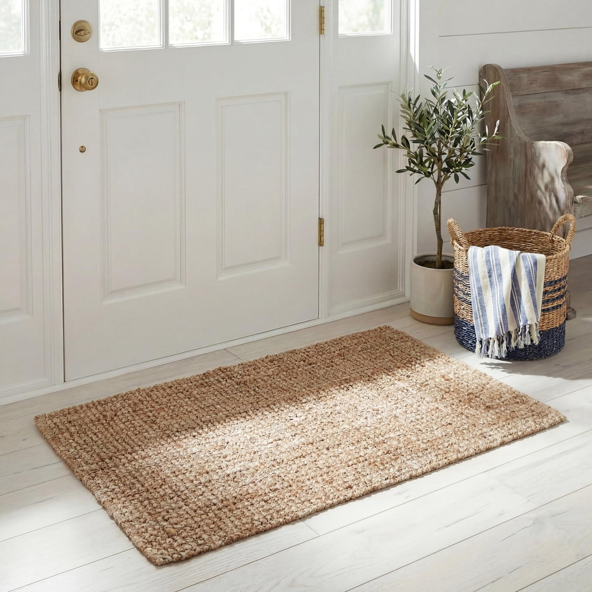 SAFAVIEH Natural Fiber rug in natural brown close-up weave adds warm texture to living spaces