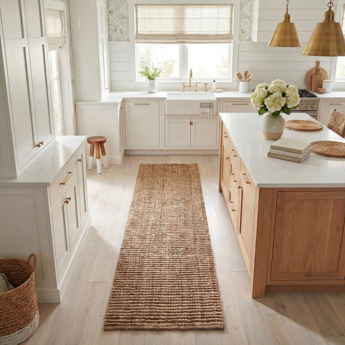 SAFAVIEH Natural Fiber Runner Rug front view shows chunky jute texture and warmth