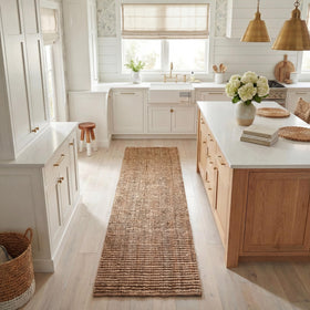 SAFAVIEH Natural Fiber Runner Rug front view shows chunky jute texture and warmth