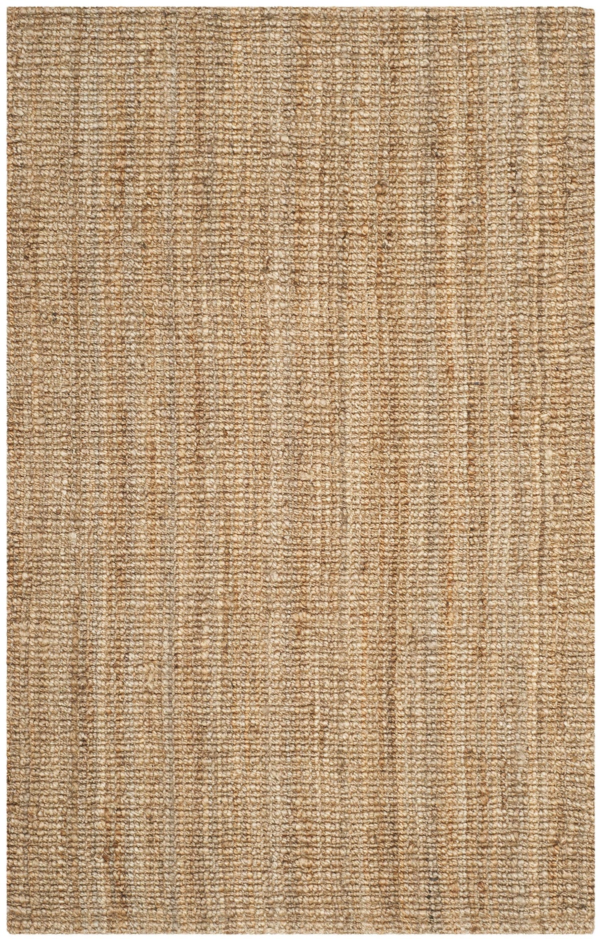 SAFAVIEH NF447A natural brown jute rug seen in full room view for scale.