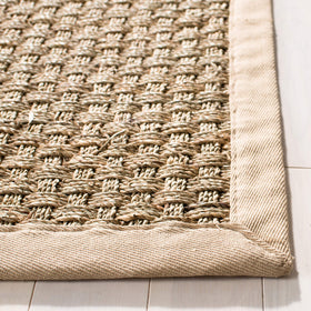 Safavieh NF114A basketweave pattern close-up highlights natural charm and texture.