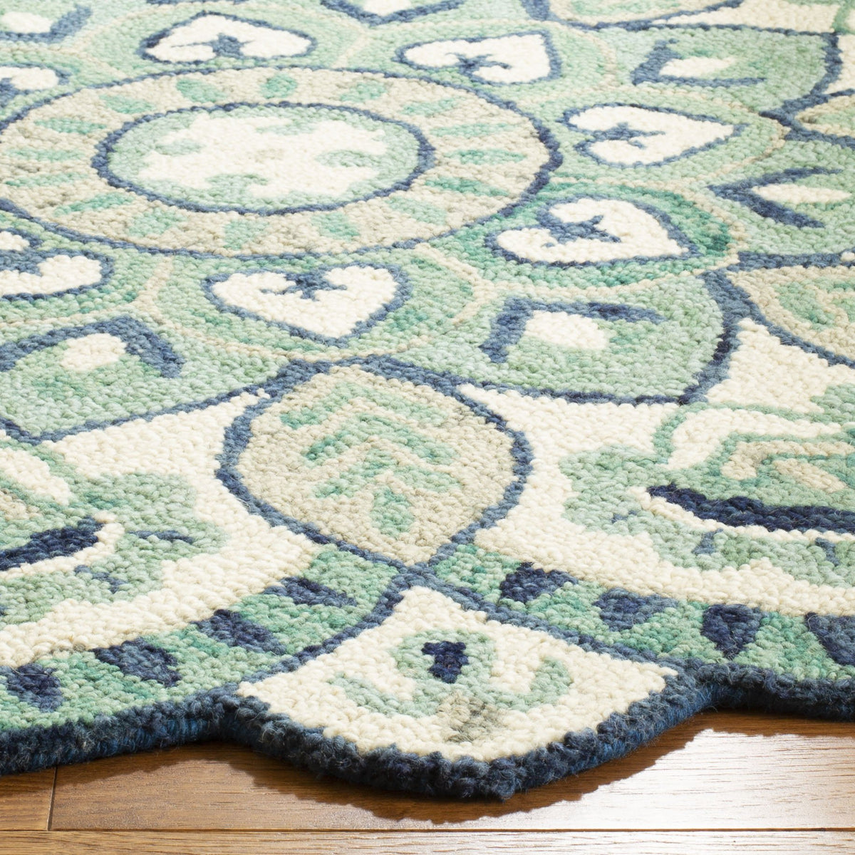 Safavieh NOV604M rug enhances cozy living spaces with ivory-blue hues