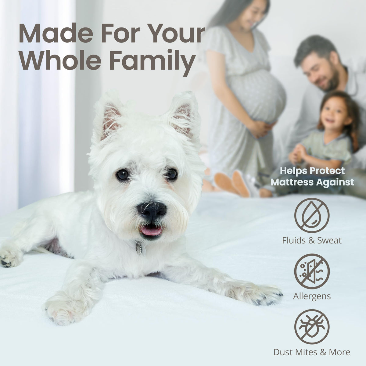 SafeRest 18inch deep-pocket stretch feature for deep mattresses.