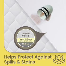 SafeRest absorbent breathable king protector shown on a king mattress