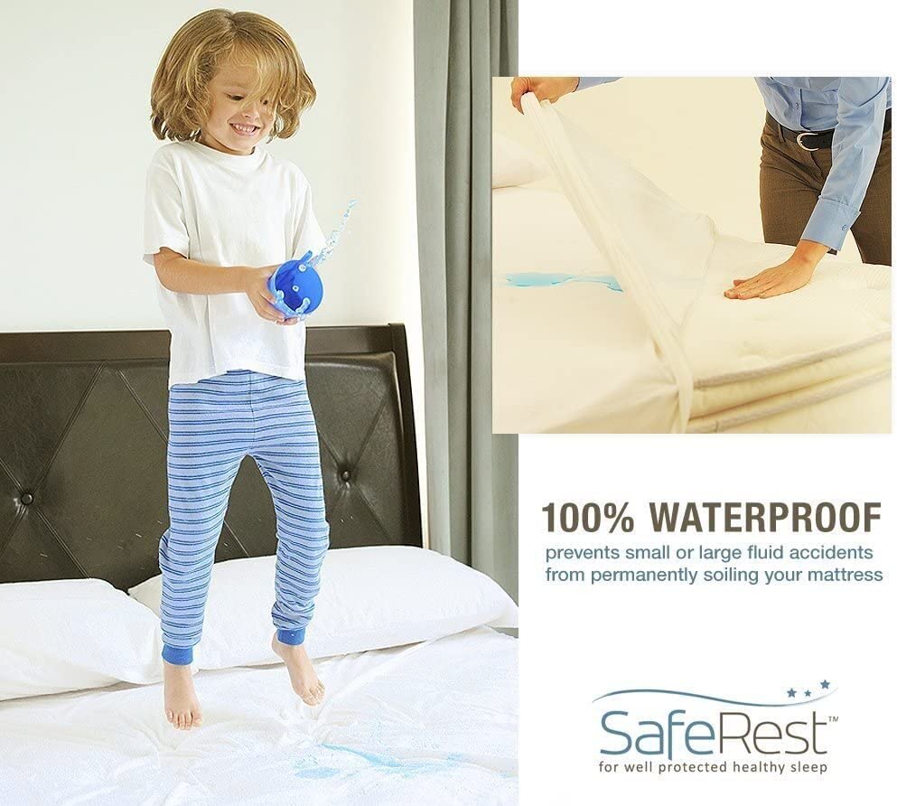 SafeRest breathable membrane back coating provides comfortable waterproof protection.
