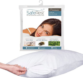 SafeRest pillow protector pack 2 king size guards pillows in dorm rooms.