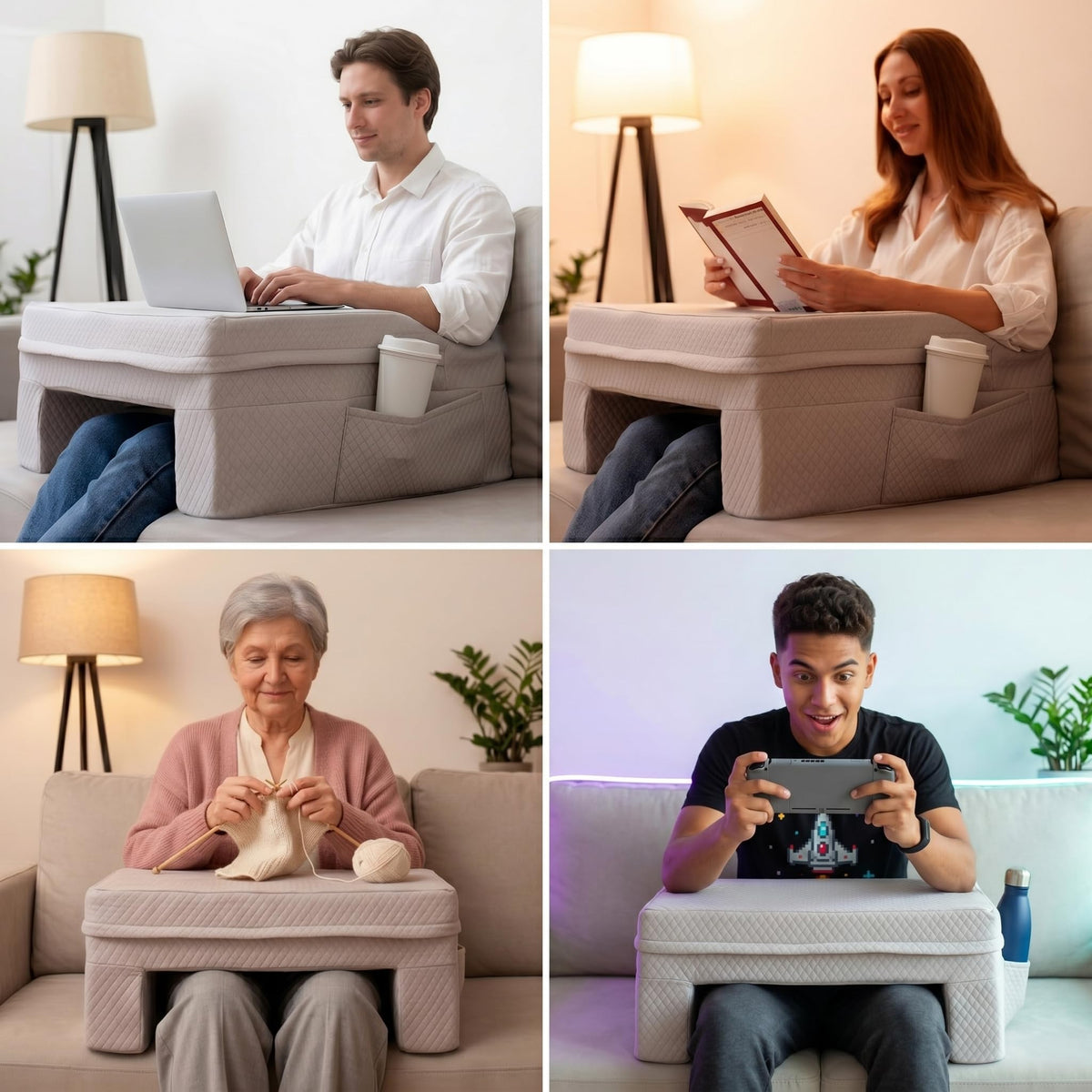 SafeSprings laptop pillow flat-top design prevents device sliding