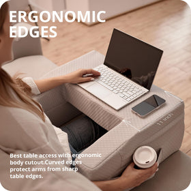 SafeSprings laptop pillow side pockets keep essentials within reach