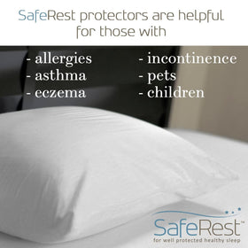 SafeRest zippered pillow encasement provides a dust barrier