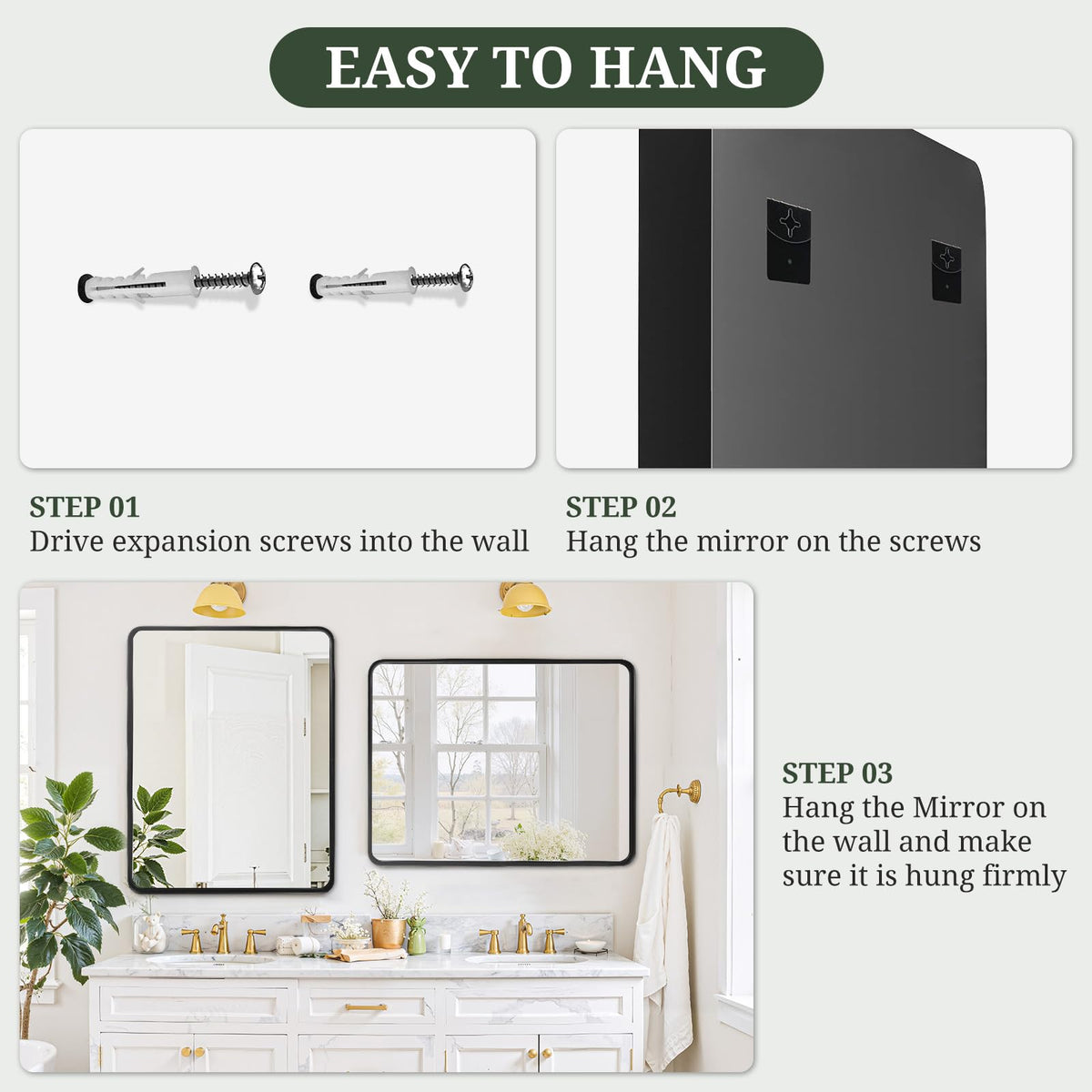 SageNest modern farmhouse decor mirror enhances entryways and living spaces.