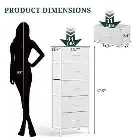 SageNest nightstand five fabric drawers keep clothes organized