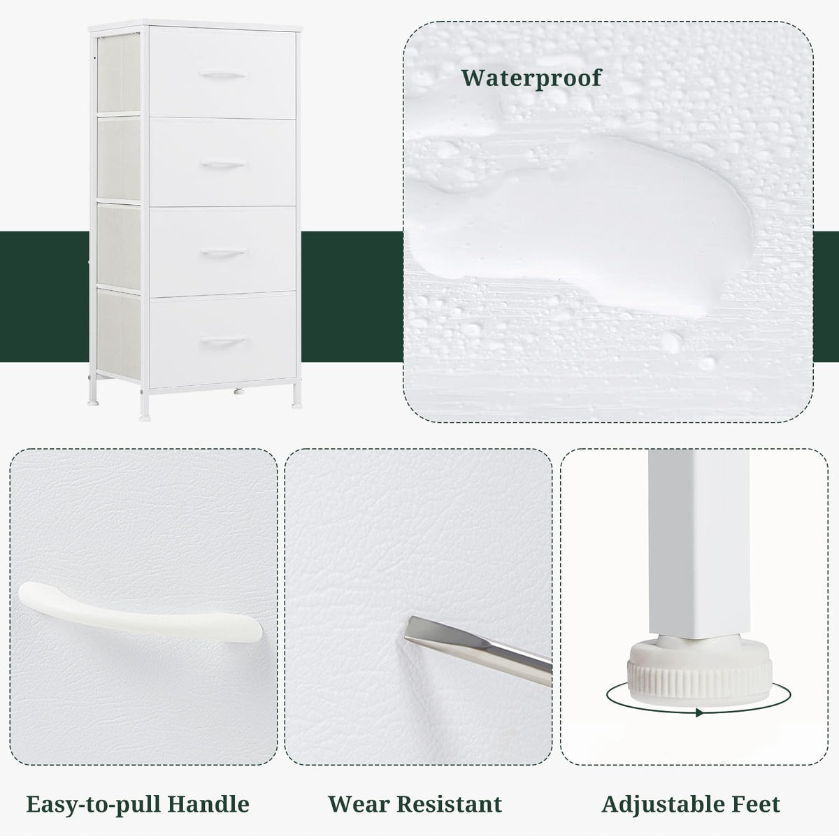 SageNest white nightstand fits small spaces while keeping essentials neatly organized