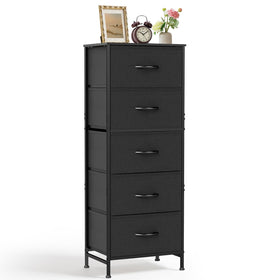SageNest nightstand with wood top and fabric drawers enhances bedside organization.