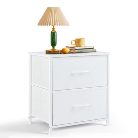 SageNest nightstand with wooden top for organized bedside storage.