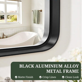 Rectangular SageNest mirror with rounded corners suits farmhouse decor.
