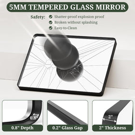 SageNest wall-mounted anti-rust mirror for durable bathroom display.