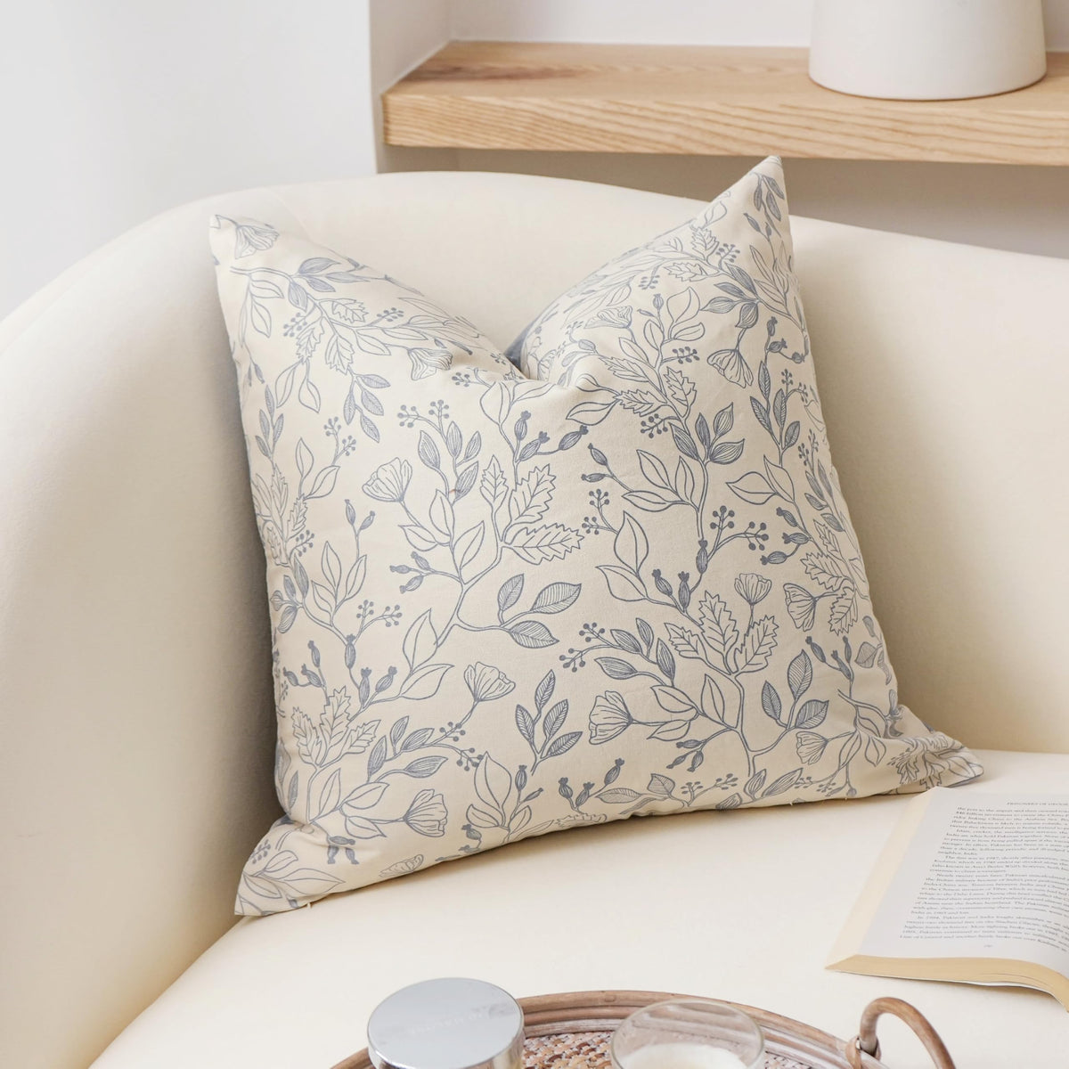 Floral print on both sides supports versatile styling from boho to coastal themes