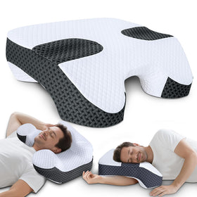 SAHEYER side sleeper pillow with arm holes supports shoulder comfort during side sleep.