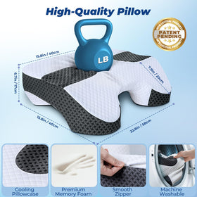 SAHEYER 2-in-1 design suits side, back, and stomach sleepers for neck support.