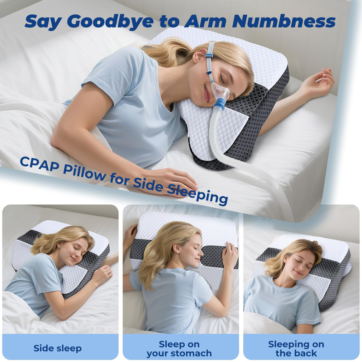 SAHEYER memory foam core contours softly for natural neck alignment.
