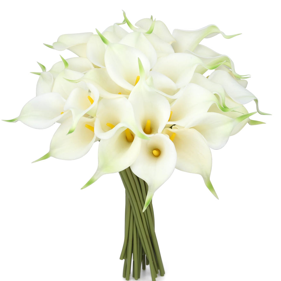 Sahoottie 24-piece white calla lily set for elegant wedding decor