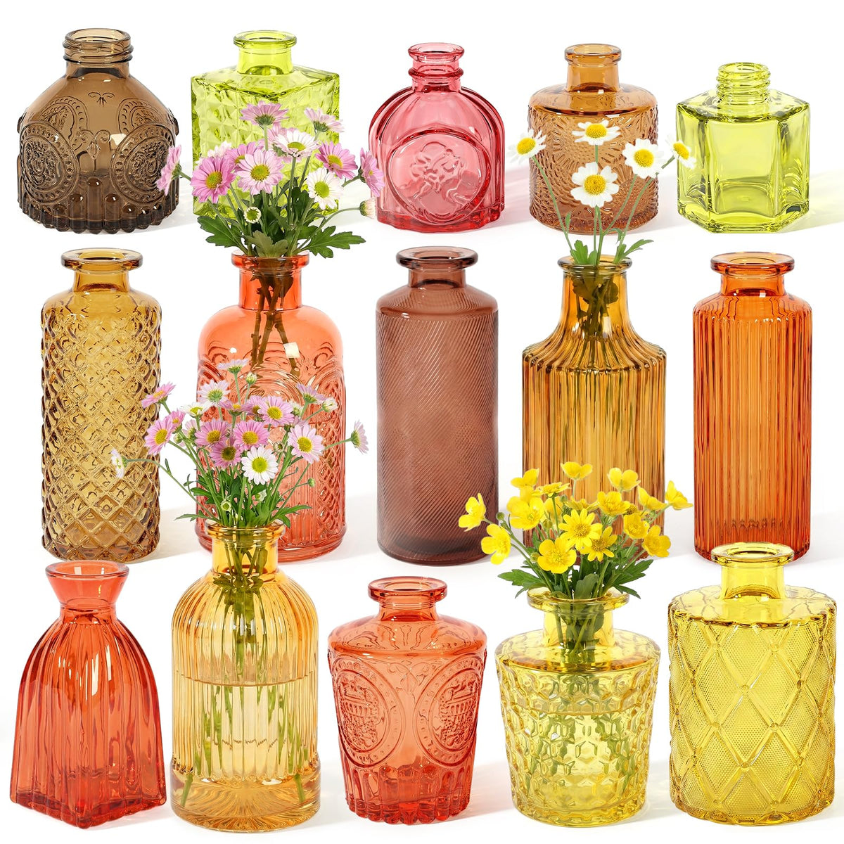 Saiguomi gold bud vases centerpieces with warm autumn glow for tables