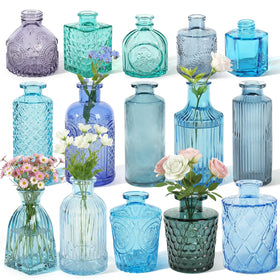 Saiguomi blue bud vase collection showing calming coastal centerpieces