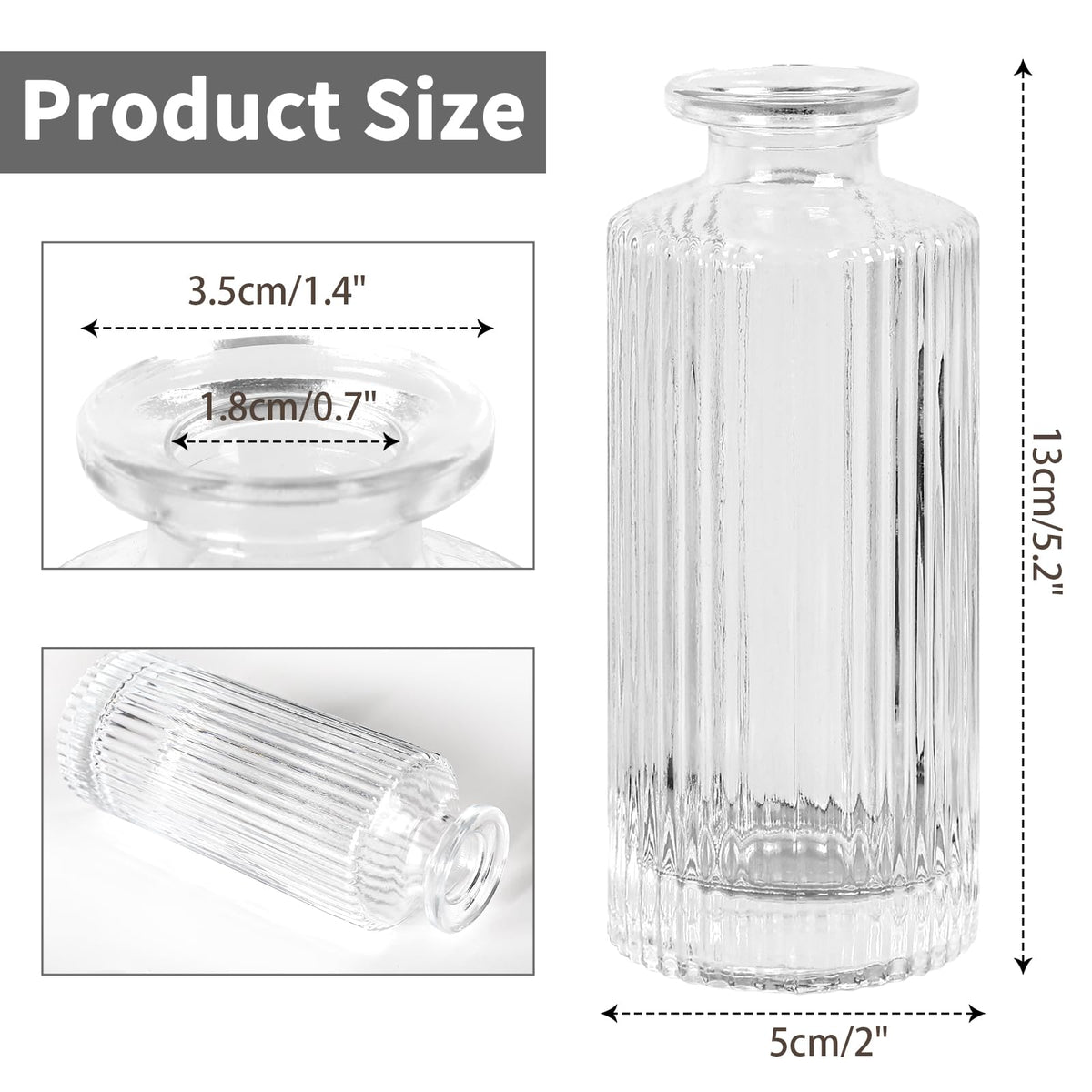 Saiguomi dining table centerpiece bud vases create natural focal points.