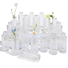 Saiguomi glass bud vases striped design elevate spaces with contemporary style.