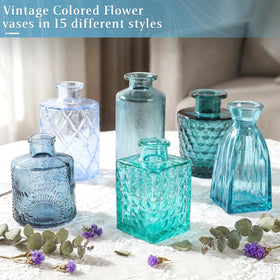 Saiguomi textured ribbed blue vase adds depth for elegant displays