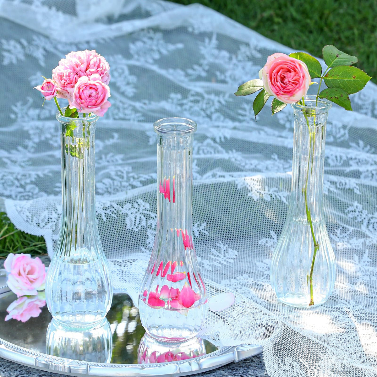 Saiguomi ribbed glass vases display pampas grass beautifully