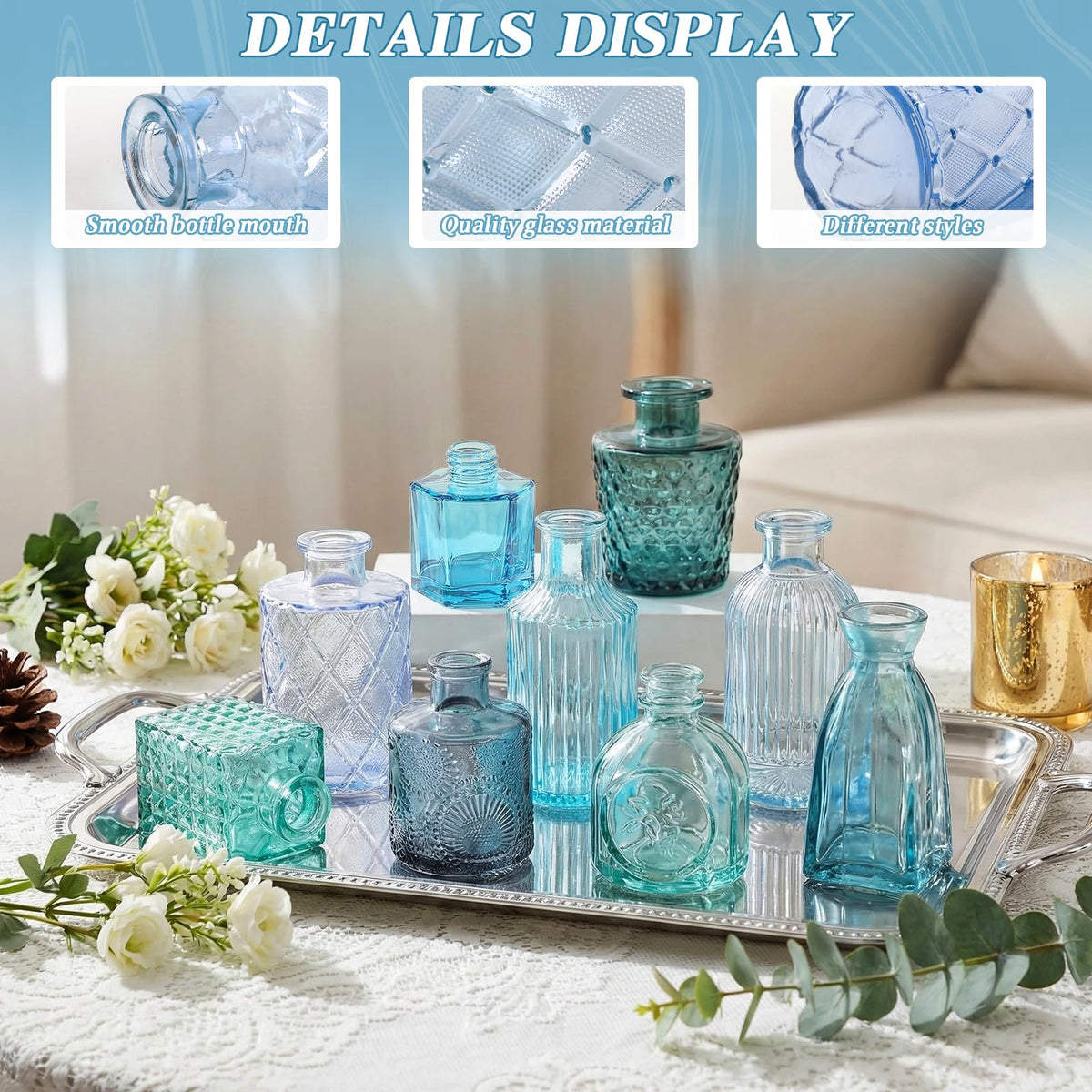 Saiguomi wedding table decor blue vase enhances centerpieces
