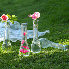 Saiguomi wedding table vases with clear ribbed glass