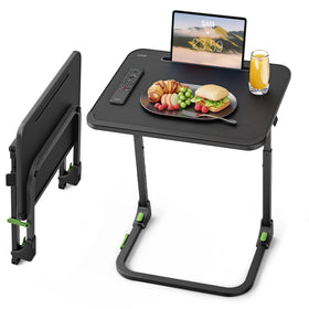 SAIJI Foldable TV Tray desktop for couch dining, clean and convenient.