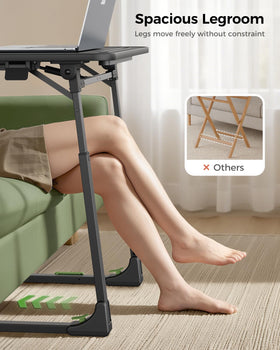 SAIJI Foldable TV Tray leather surface is waterproof and easy to wipe.