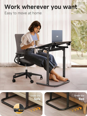 SAIJI XXL TV Tray Table cup holder keeps drinks within reach