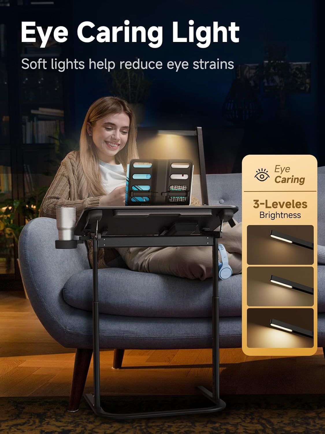 SAIJI XXL TV Tray Table versatile for laptop, meals, and crafts
