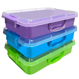 SailStart 4qt sensory bin blue with lid for organized play and easy storage.