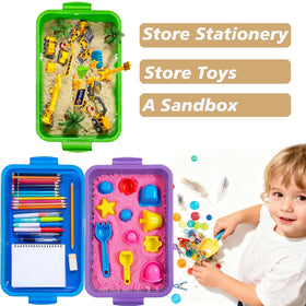 SailStart 4qt sensory bin green with lid for room-to-play color separation.